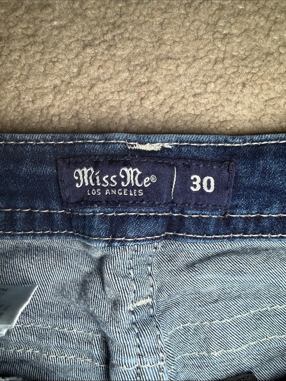 Miss Me Blue Denim Shorts with Floral Embroidery - Picture 5 of 5
